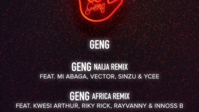 Mayorkun – Geng (Africa Remix) ft Kwesi Arthur, Riky Rick, Rayvanny & Innoss’B