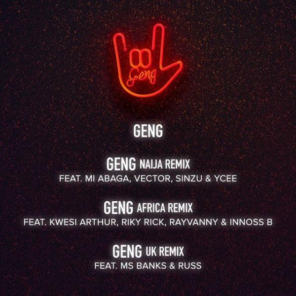 Mayorkun – Geng (Africa Remix) ft Kwesi Arthur, Riky Rick, Rayvanny & Innoss’B